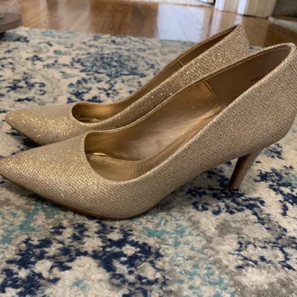 Gold Glitter Heels